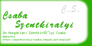 csaba szentkiralyi business card